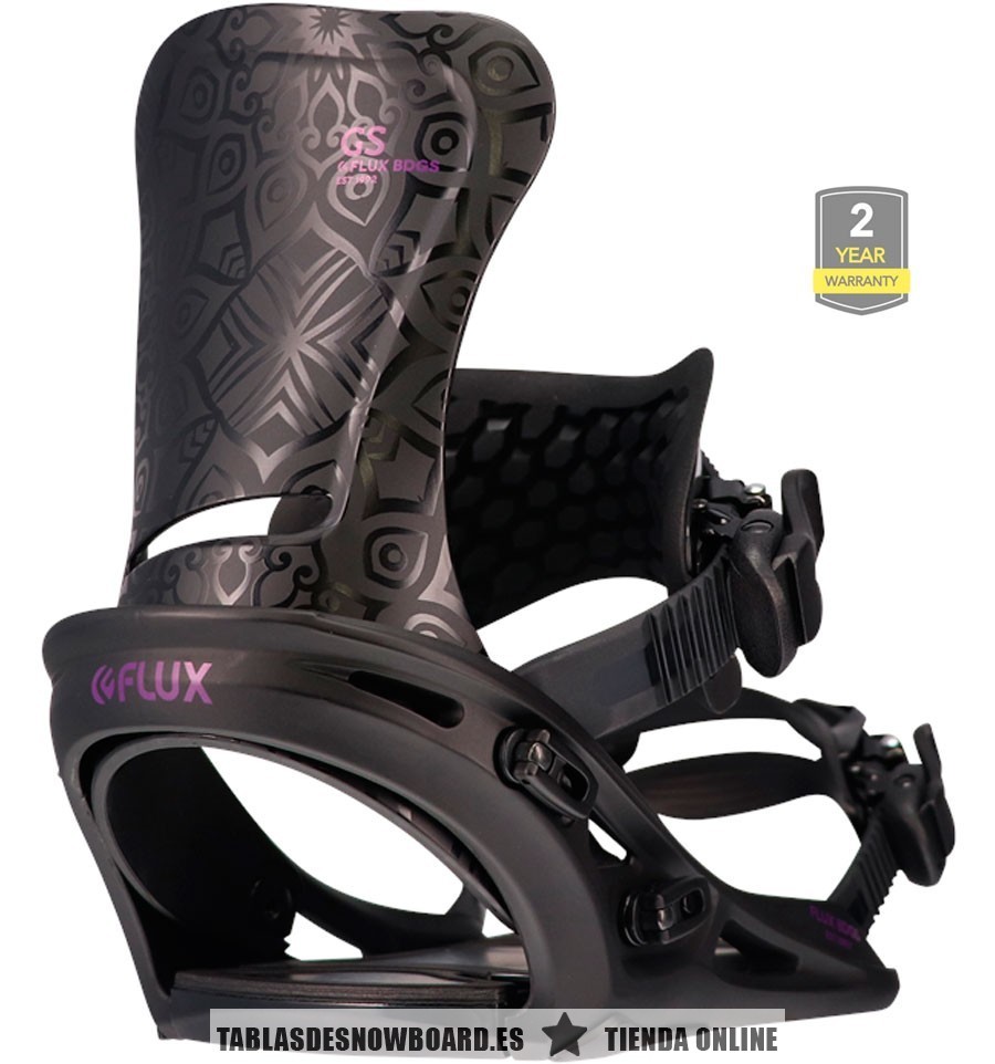 FLUX DS Bindung 2023 Black – Attacchi Da Snowboard Freestyle, Uomo, Flex Medio, Highback Resistor, Base Ultima